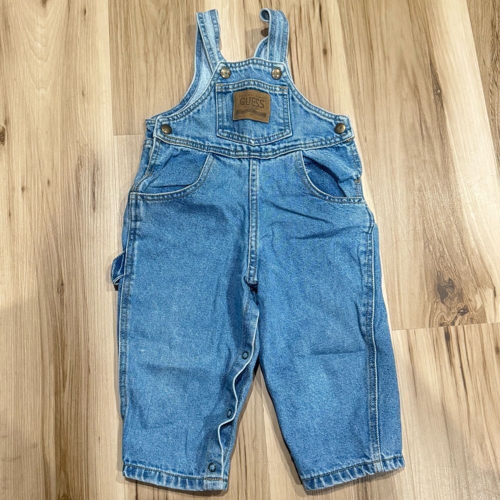 Guess Vintage 90’s Denim Overalls Baby Toddler 24 Months